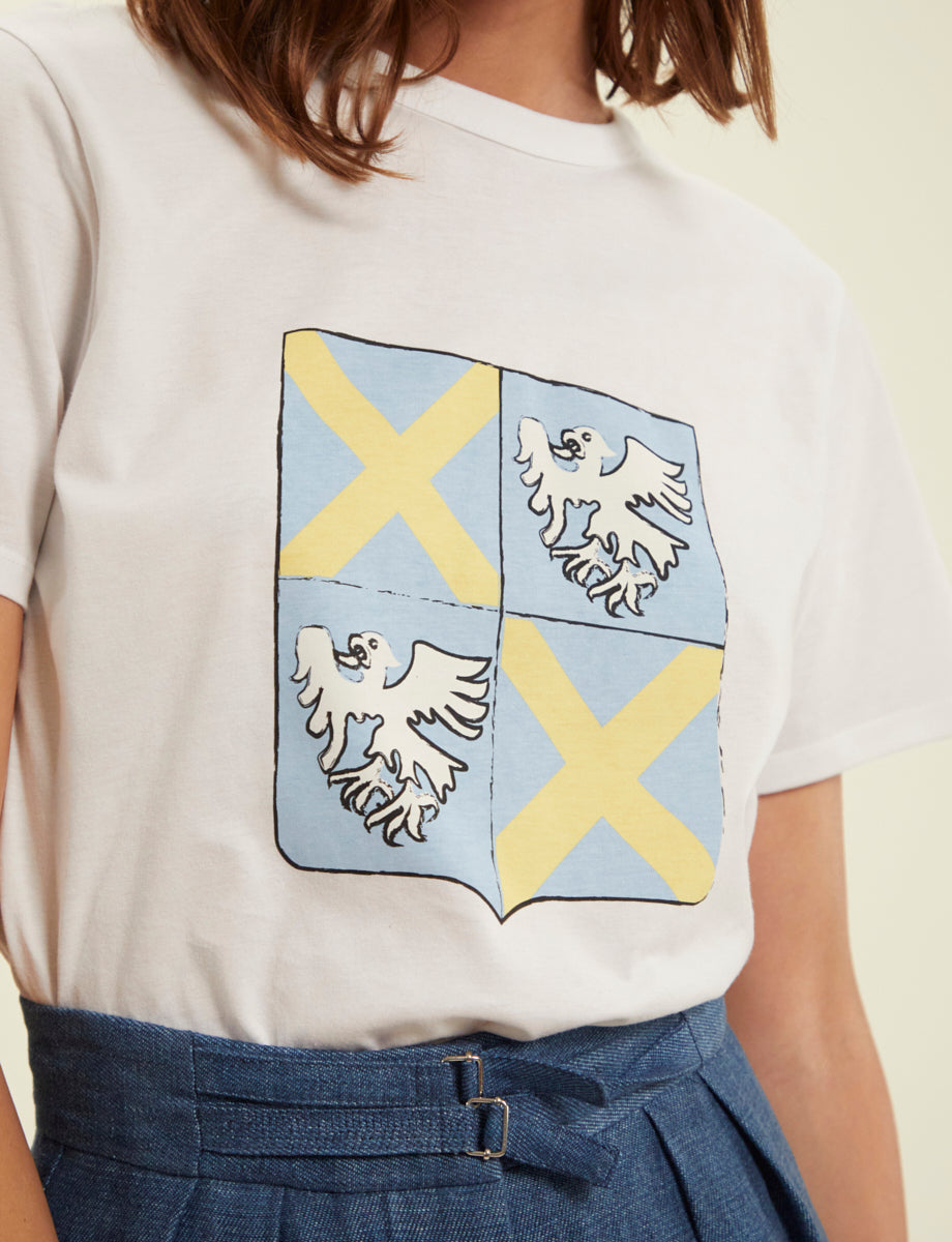 1qty RELIQUAT 20€ 100%  / T-shirt droit Oscar - White Blason