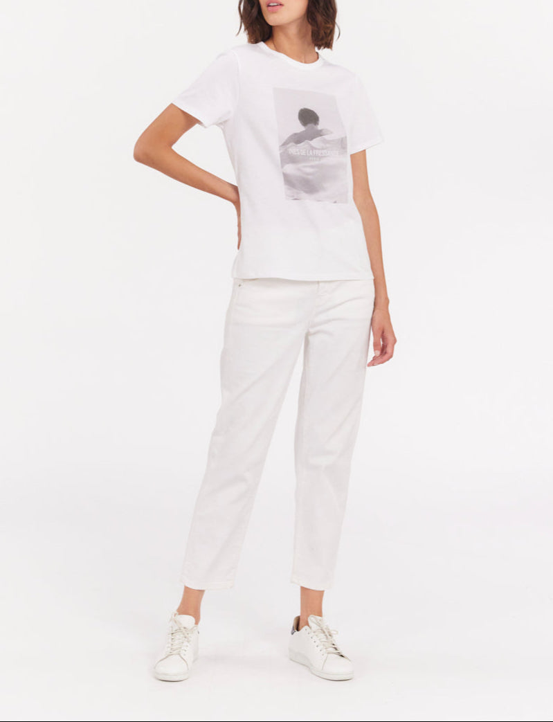 1qty RELIQUAT 20€ 100%  / T-shirt droit Oscar - White Logo