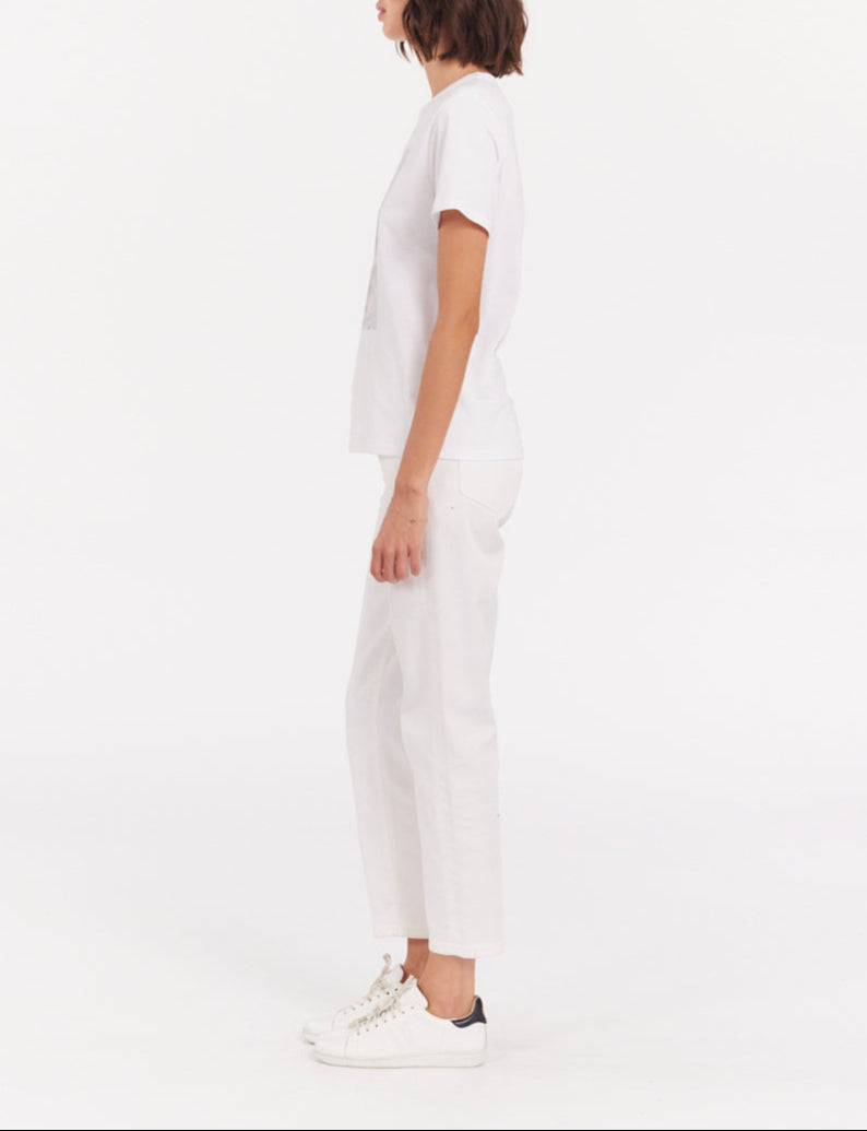 1qty RELIQUAT 20€ 100%  / T-shirt droit Oscar - White Logo