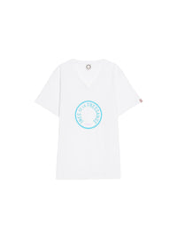 9qty RELIQUAT 20€ 0%  / T-shirt col V Aurore - White Turquoise