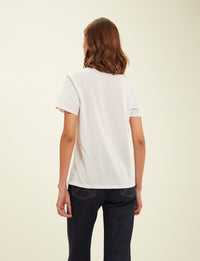 9qty RELIQUAT 20€ 0%  / T-shirt col V Aurore - White Turquoise