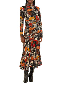 NEW_DIFFUSELY_Cats And Dogs Black Robe midi - Cats And Dogs Black
