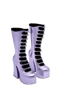 Bottes à plateforme Kiki 160 en cuir - Lilac