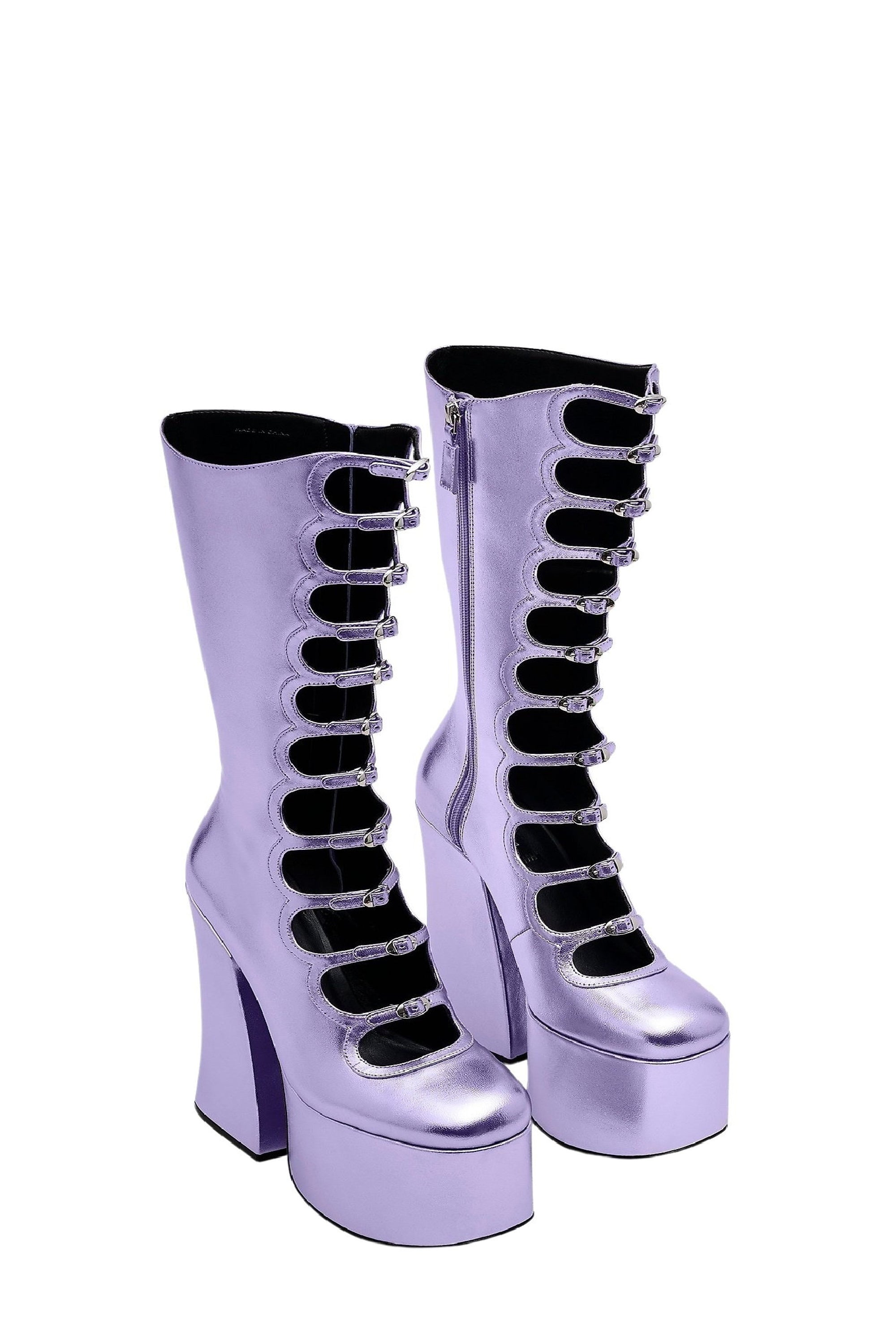 Bottes à plateforme Kiki 160 en cuir - Lilac