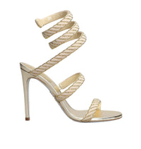 Sandales à talons Cleopatra 105 à strass en satin - Oro & Sunshine