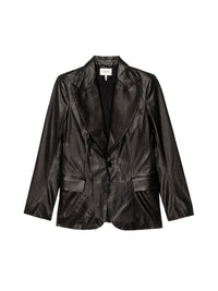 THE PEAK LAPEL LEATHER BLAZERBLACK