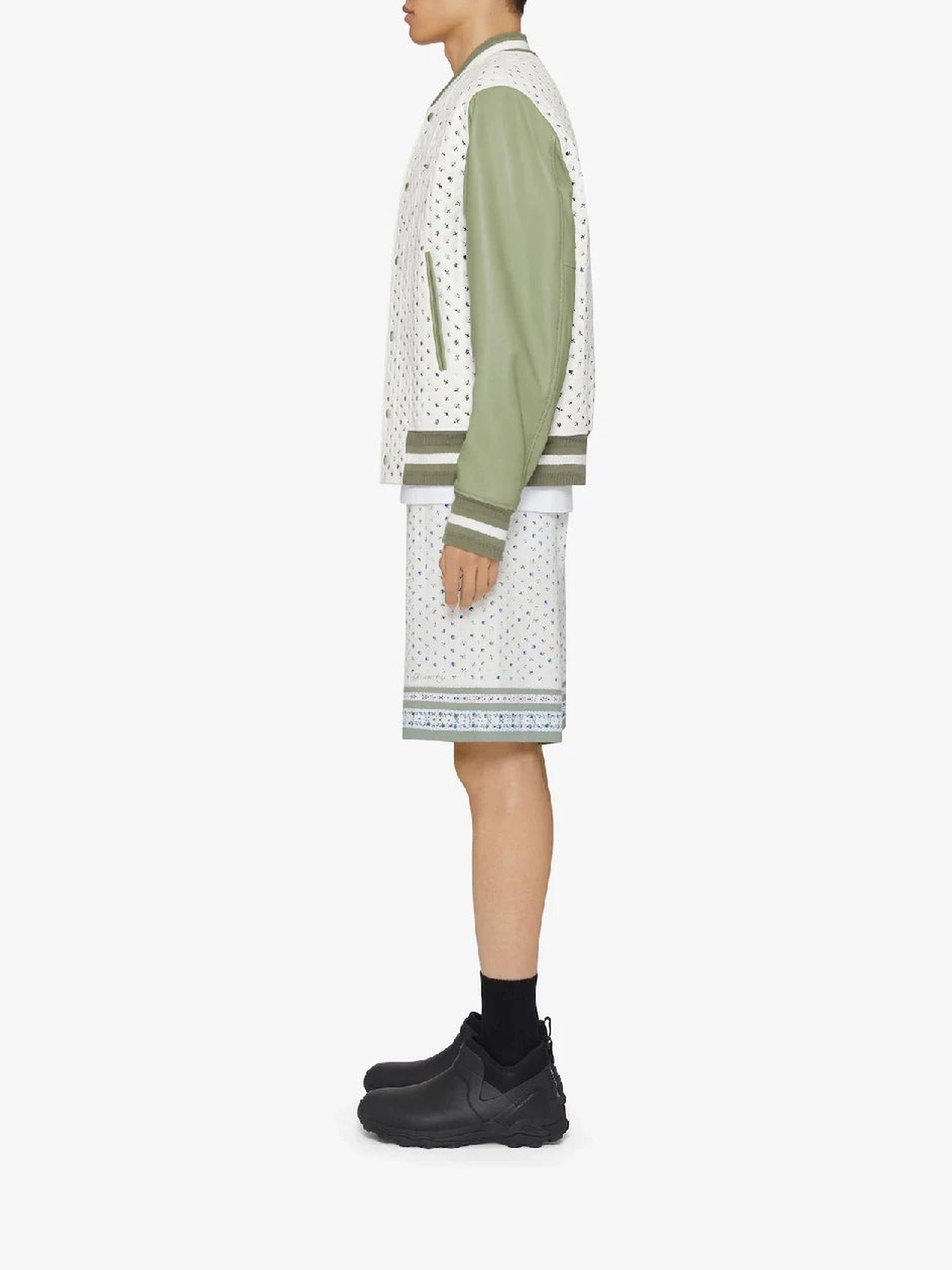 Blouson varsity Givenchy 1952 en cuir - Almond Green