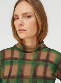 GREEN CHECK ROLLNECK