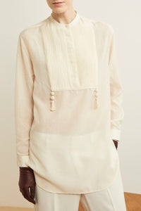 Blouse Ladu à col rond - Ecru