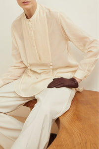 Blouse Ladu à col rond - Ecru