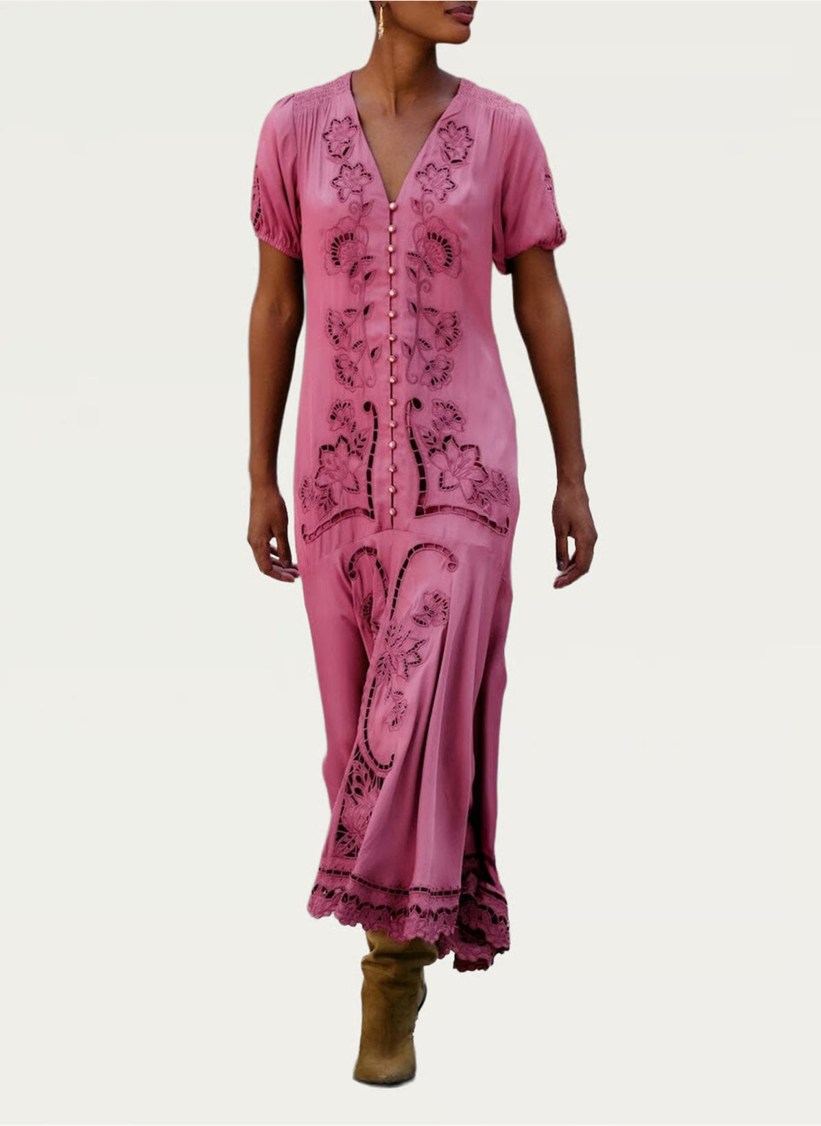 DIFFUSELY_Pink Robe longue - Pink