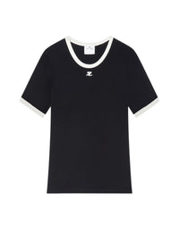 T-shirt contrasté Signature - Black & Heritage White