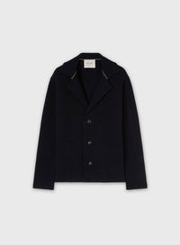 NAVY KNIT SINGLE BREASTED BLAZER