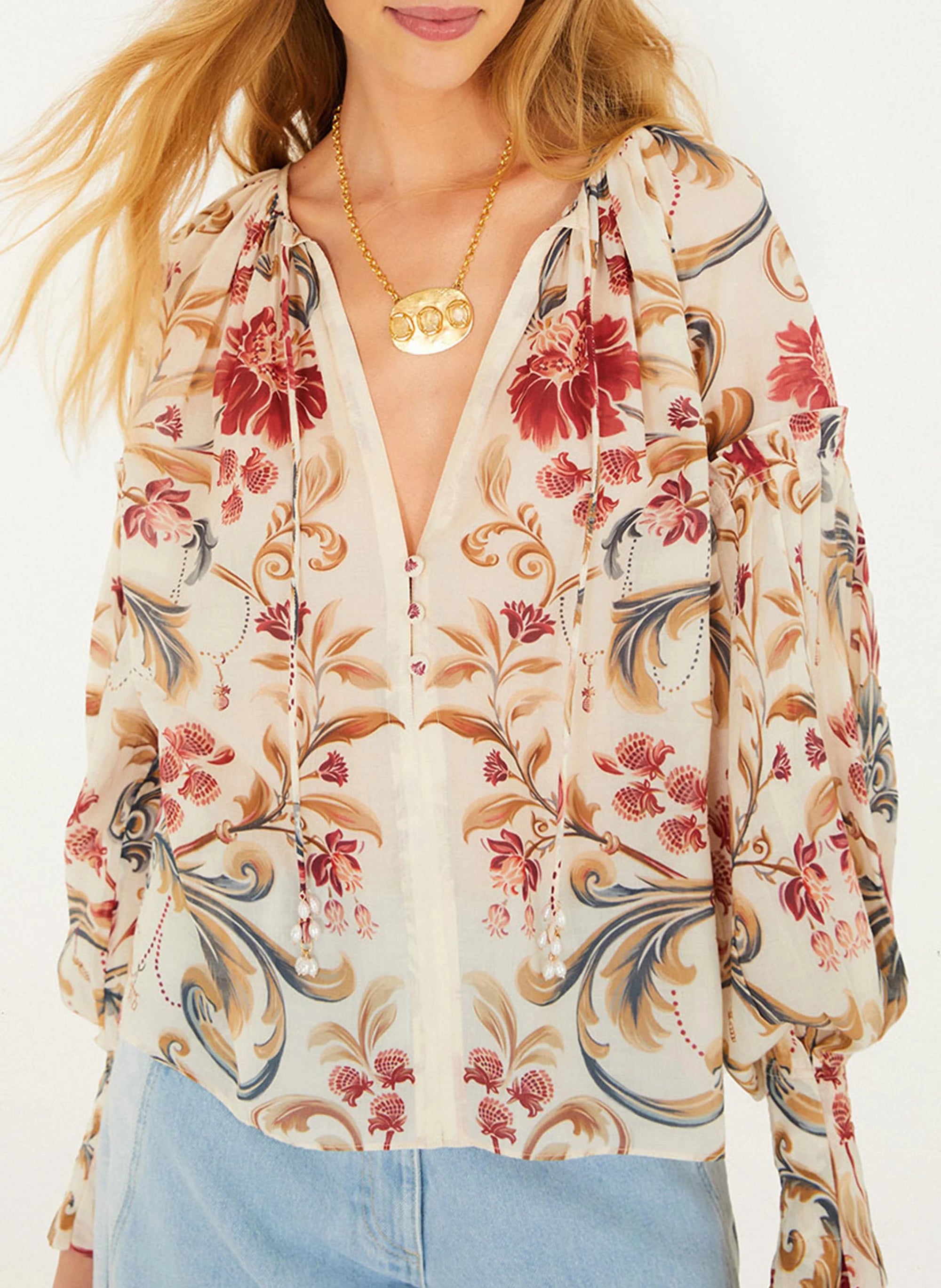 CHECK VUE_Snake Scarves Black Blouse - Snake Scarves Black