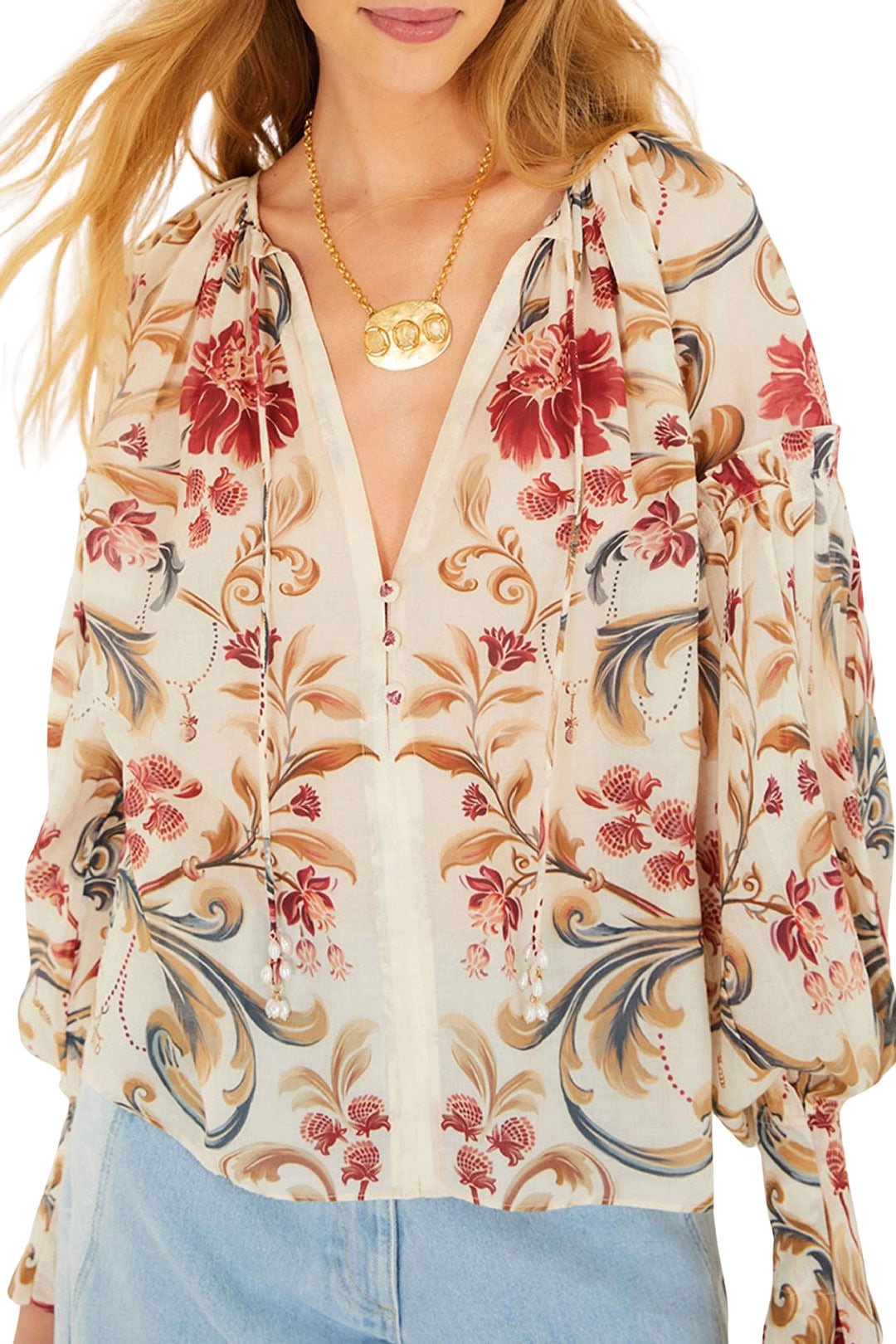 FELIX_JAMBES_Snake Scarves Black Blouse - Snake Scarves Black
