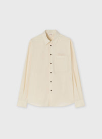 BUTTER POPELINE COTTON STRETCH SHIRT WITH EMBROIDERY