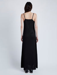 Robe Bella à bretelles en laquée - Black