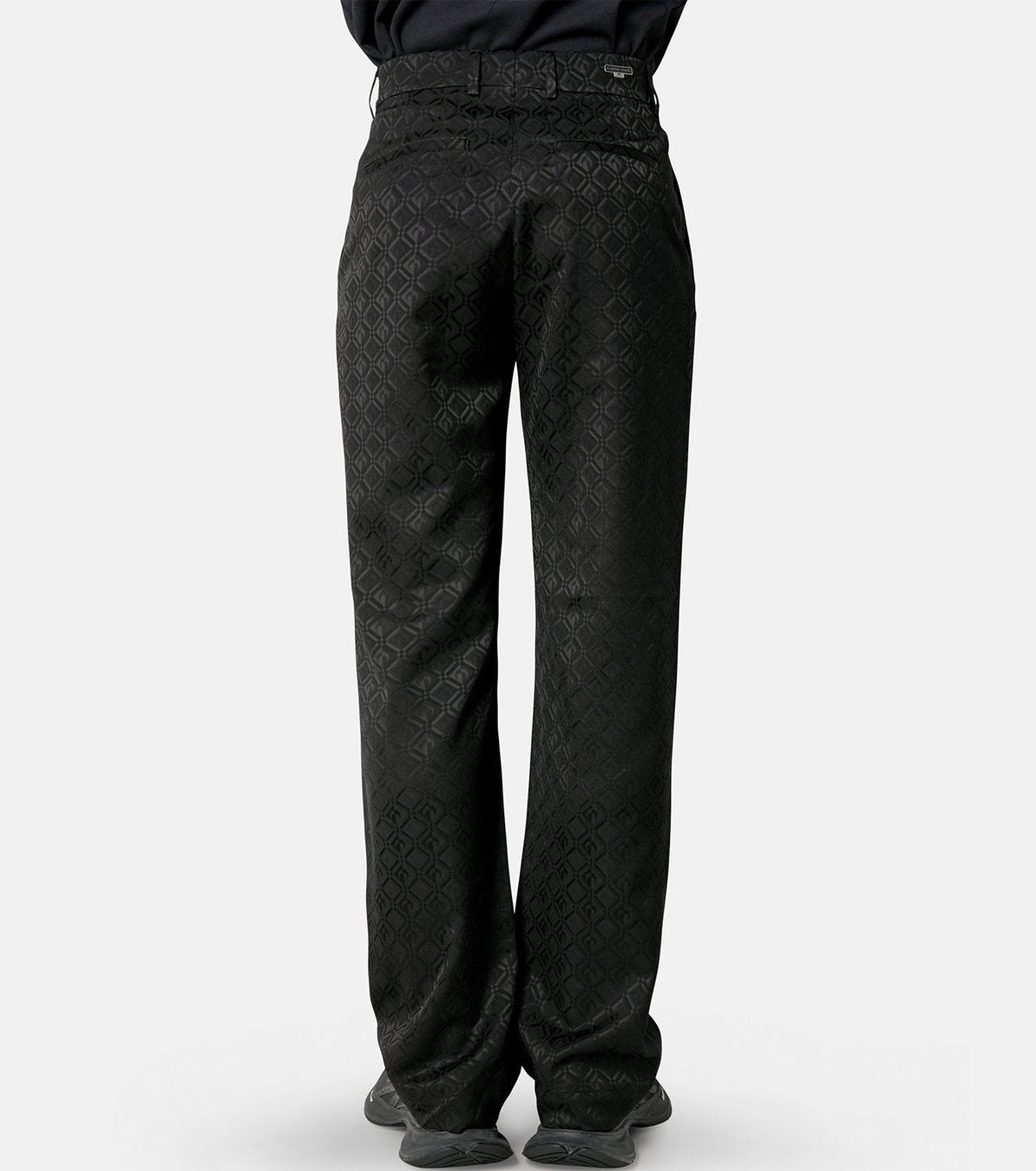 Pantalon large plissé en jacquard Moon - Black