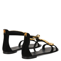 Sandales plates Venere en daim - Noir