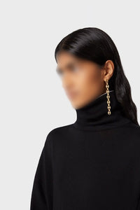 Brass pendant earrings - Gold