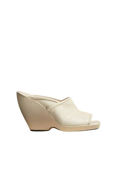 Stagg heel in leather - Cream