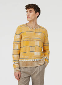 YELLOW AND CAMEL OPPOSITES DANCE CREWNECK