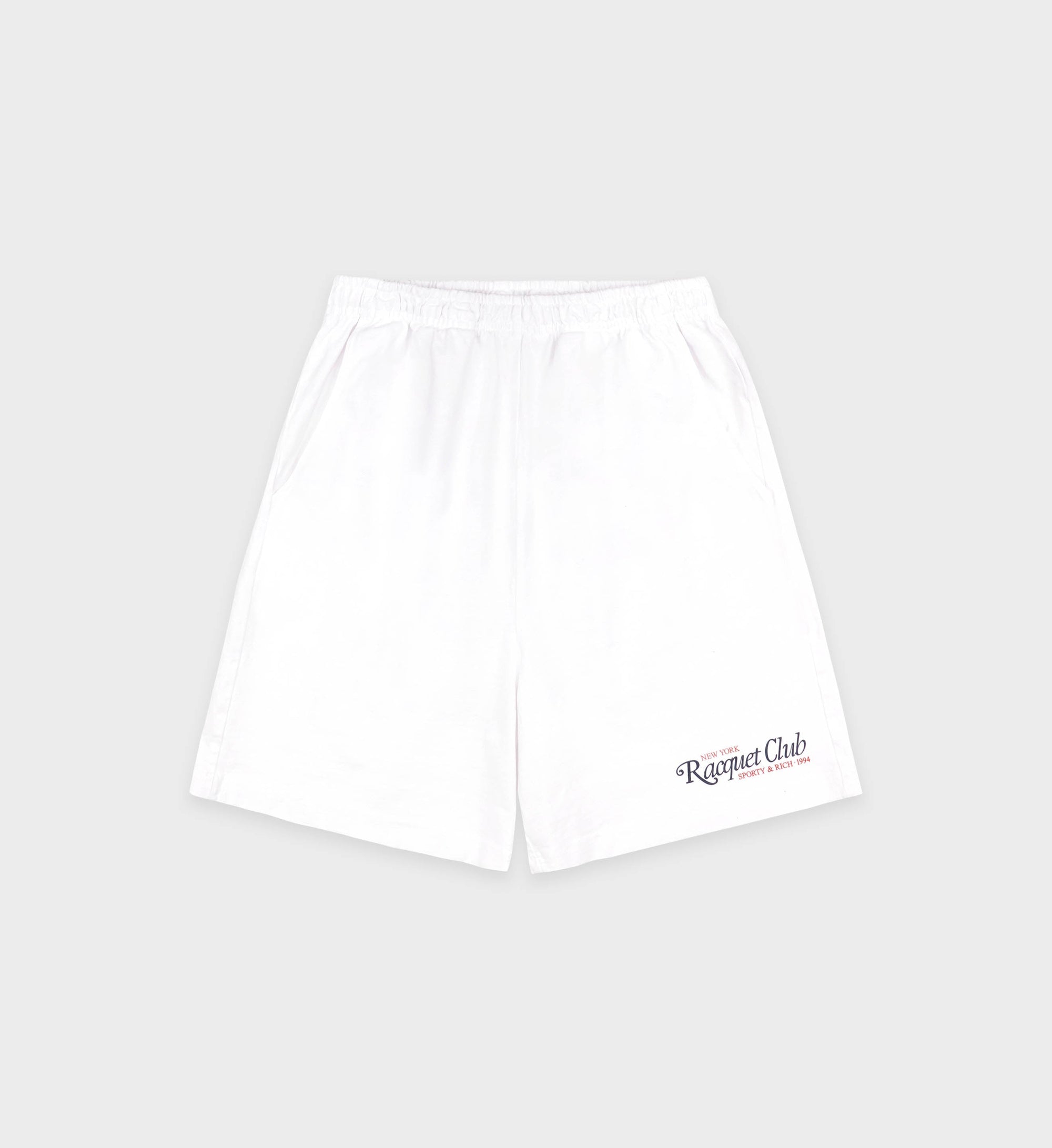 94 Racquet Club Gym Short - White & Navy & Red