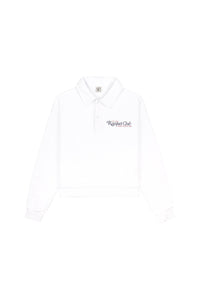 94 Racquet Club Cropped Polo - White & Navy & Red