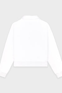 94 Racquet Club Cropped Polo - White & Navy & Red