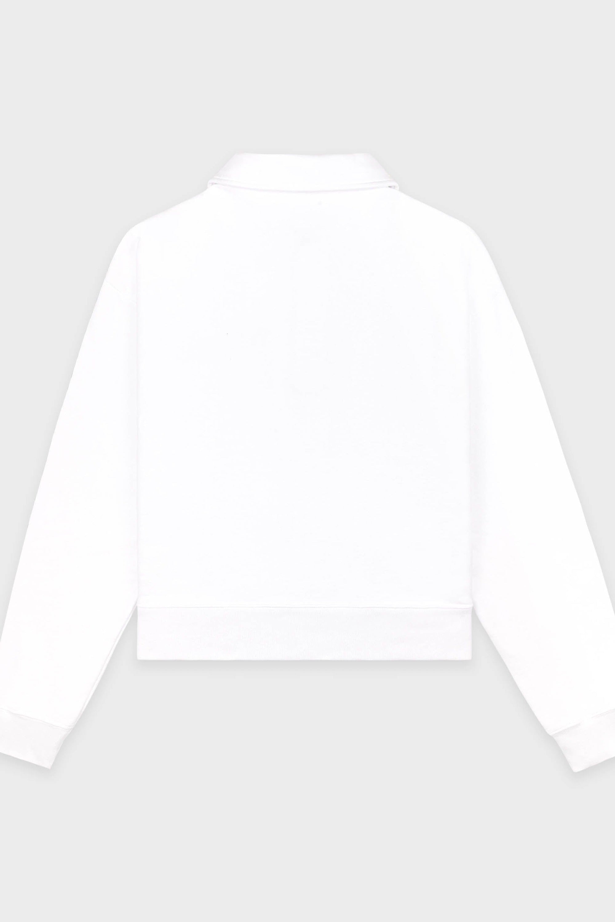 94 Racquet Club Cropped Polo - White & Navy & Red