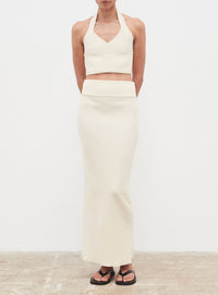 Contour Knit Halter - Creme