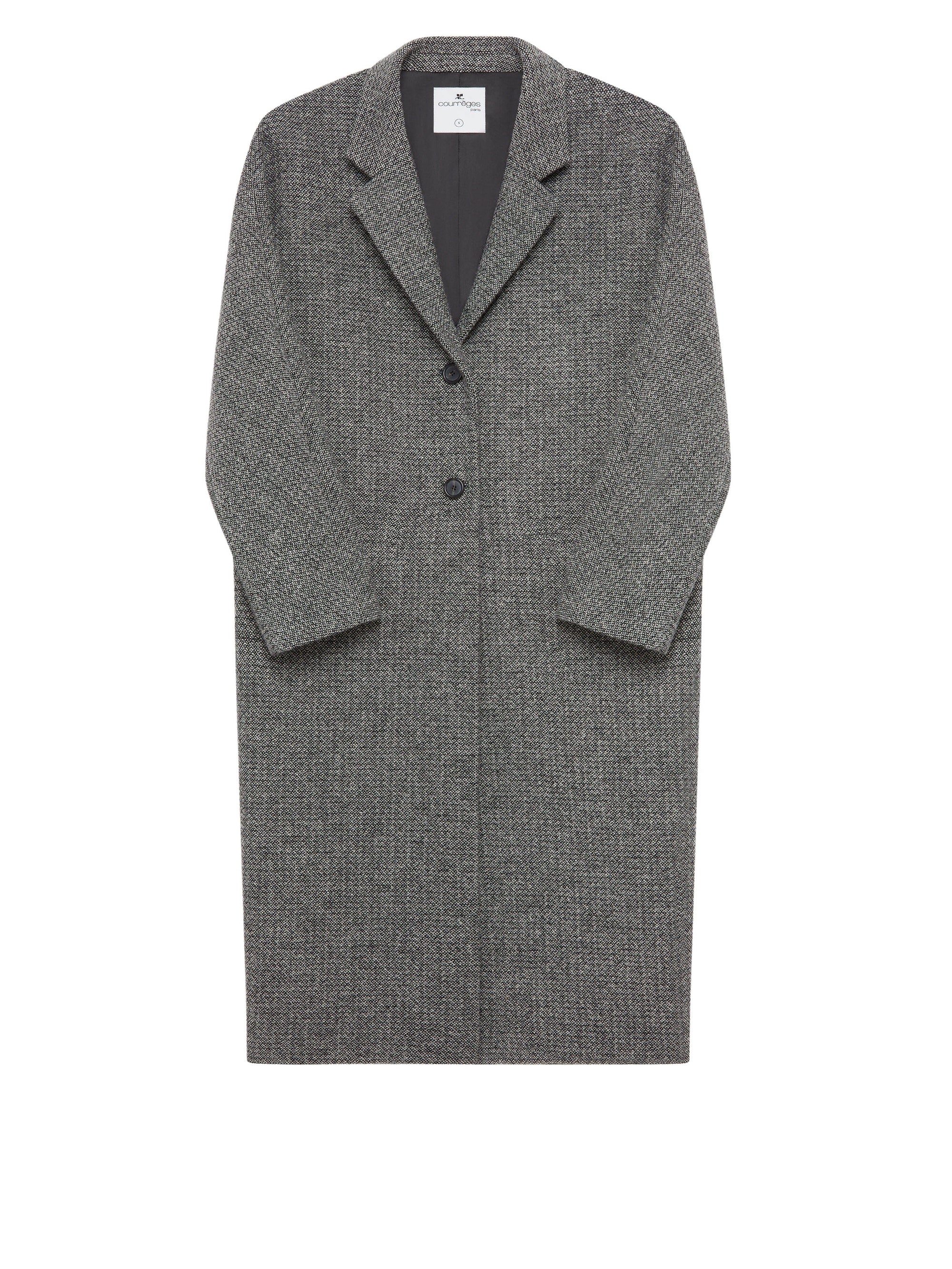 2pcs NEW / MANTEAU EN LAINE CAVIAR OVERSIZE - Black & White