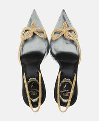 Slingbacks Olivia 105 à strass en satin - Nero & Sunshine
