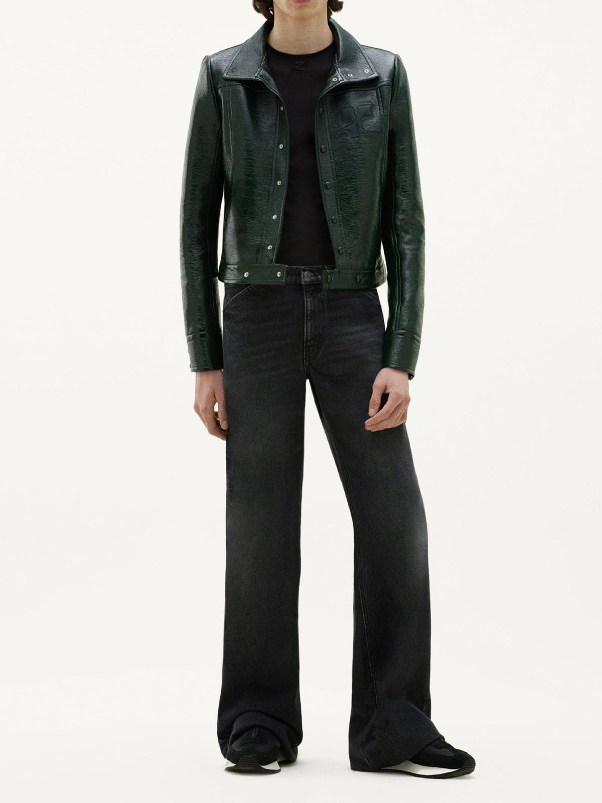 Blouson iconique en vinyle - Vert Fonce