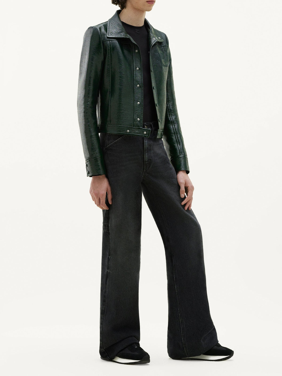 Blouson iconique en vinyle - Vert Fonce
