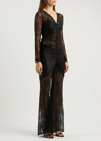 Robe longue en dentelle - Black