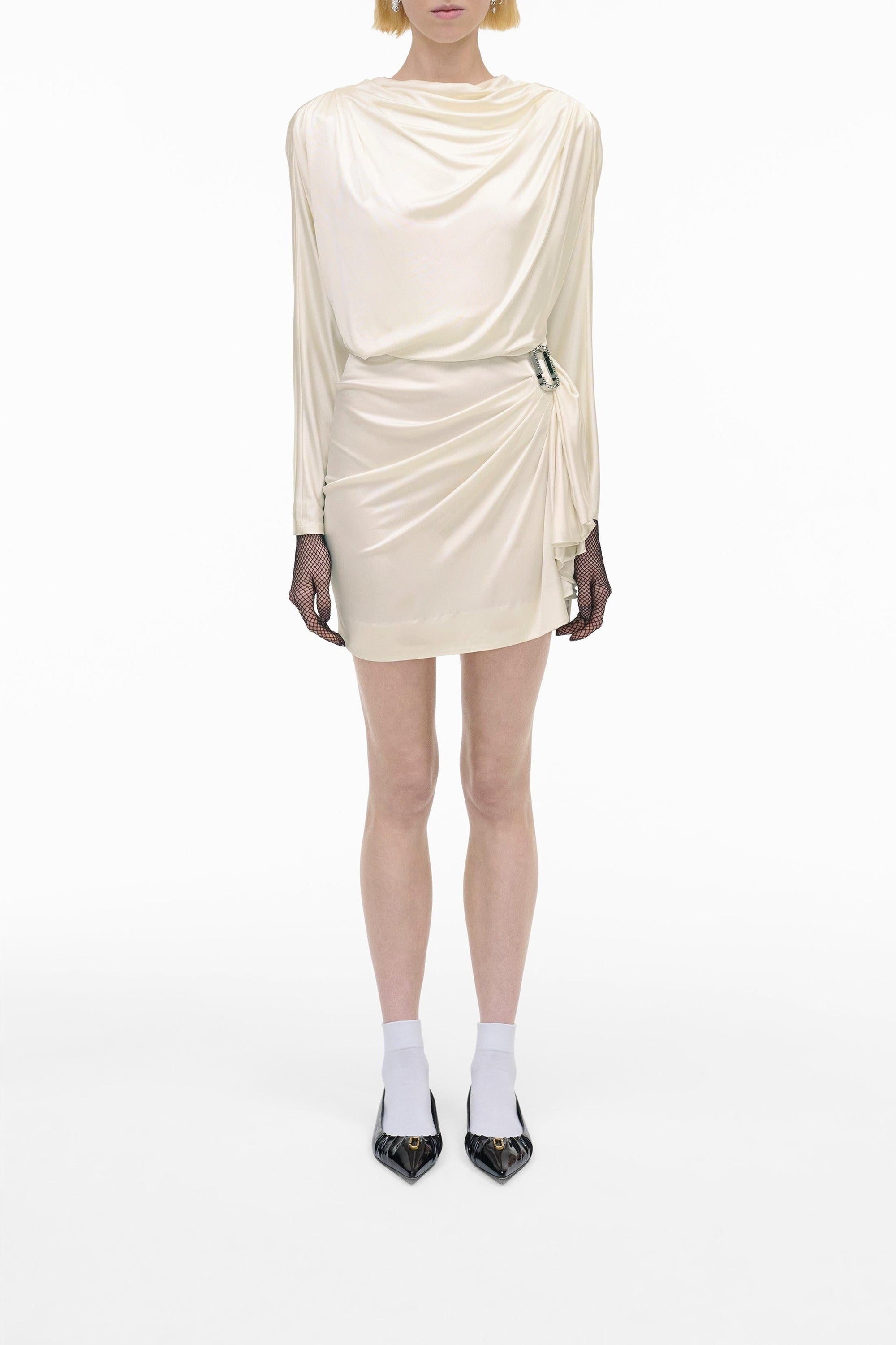 Robe courte drapée - Ivory