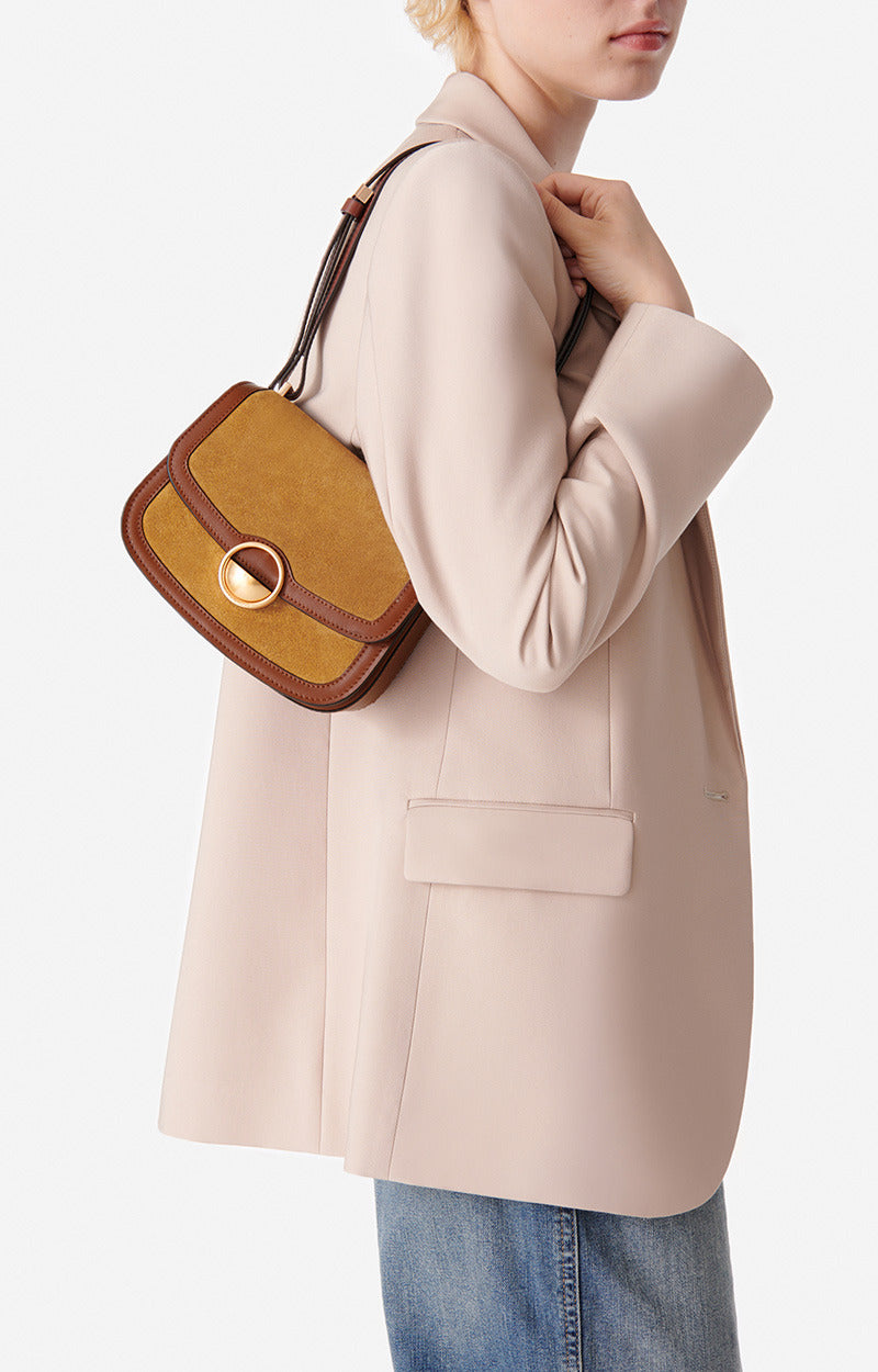 Petit sac à rabat Romy en cuir - Noisette & Caramel