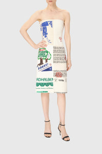Regenerated Tote Bags Bustier Dress - Écru