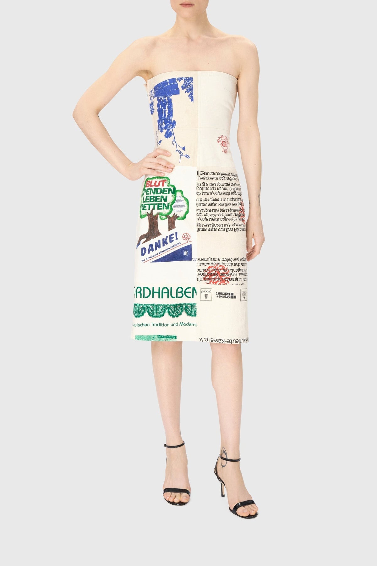 Regenerated Tote Bags Bustier Dress - Écru