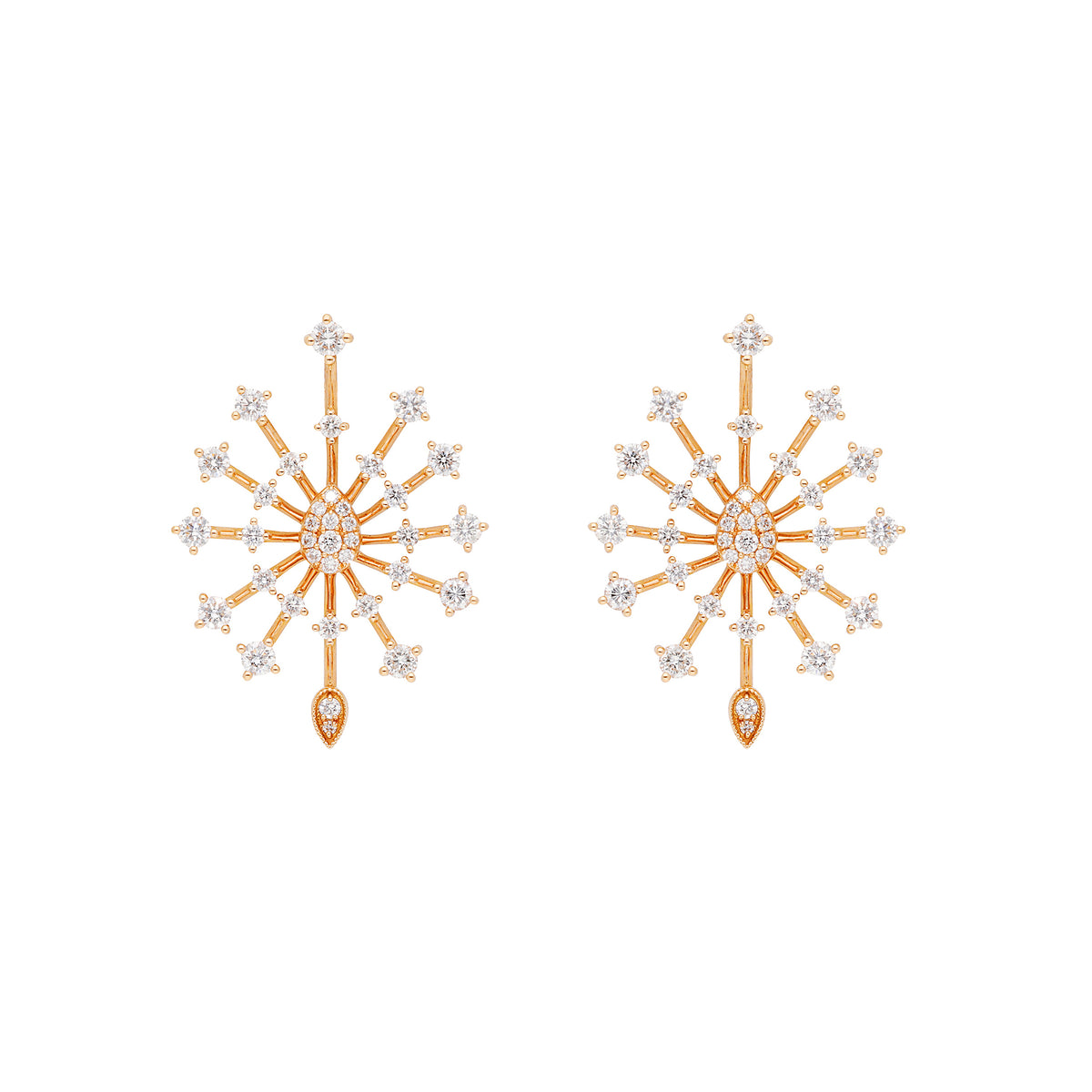 PT1_PrixTroca:2040€_VentesTroca:0_QtyTroca:1_ST:0%_Boucles d'oreilles en Or rose 14K serties de diamants - Rose