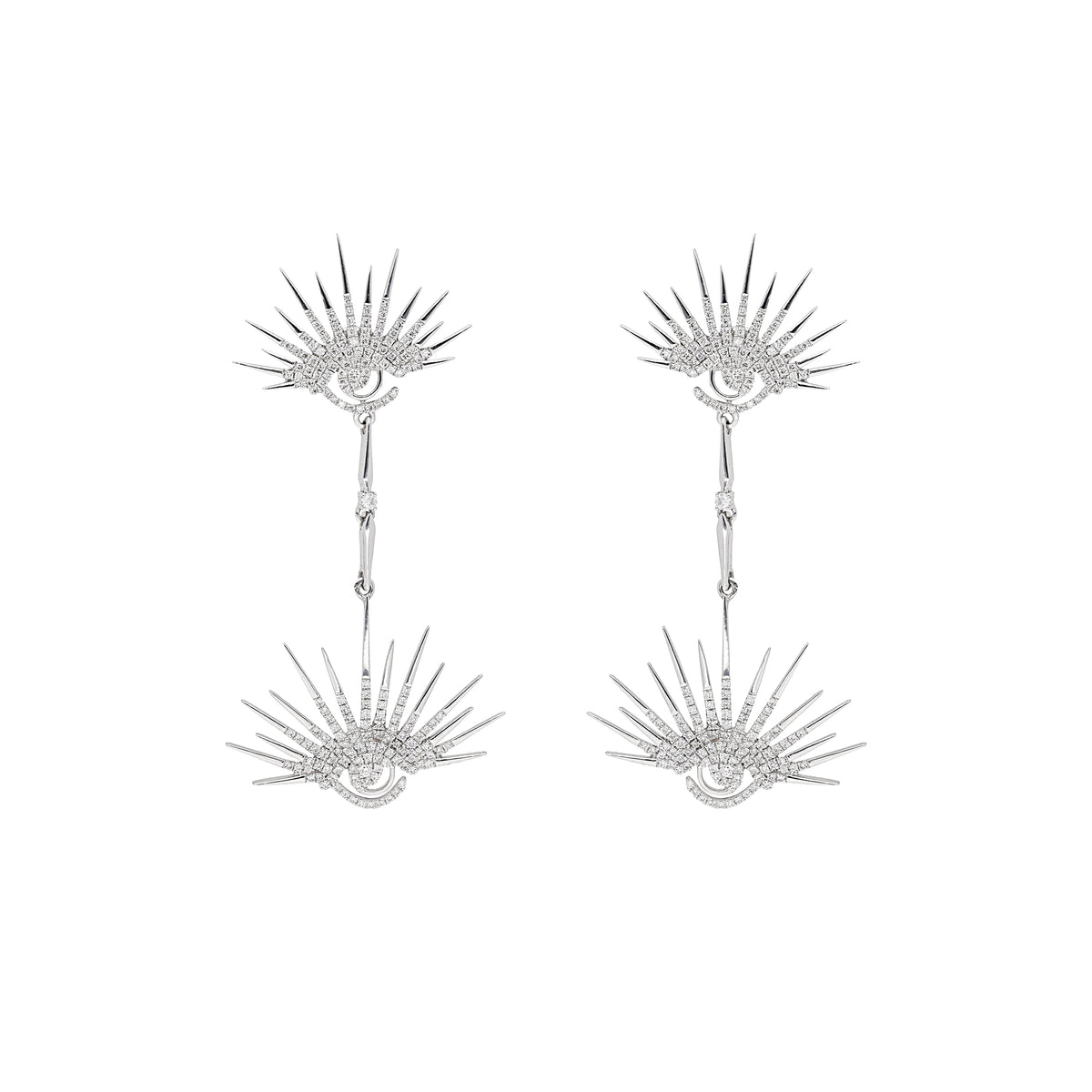 PT1_PrixTroca:2415€_VentesTroca:0_QtyTroca:1_ST:0%_Boucles d'oreilles Soleil en Or blanc 18K serties de diamants - Blanc