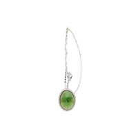 Mono boucle gauche Jade en Or blanc 18K sertie de diamants - Blanc