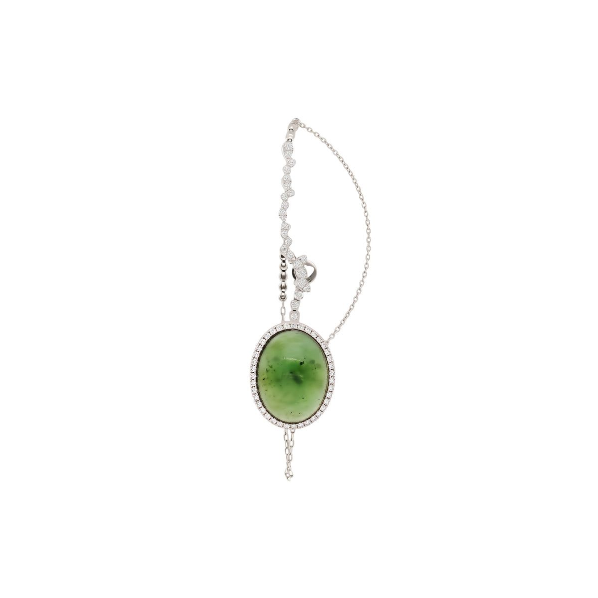 PT1_PrixTroca:1700€_VentesTroca:0_QtyTroca:1_ST:0%_Mono boucle gauche Jade en Or blanc 18K sertie de diamants - Blanc