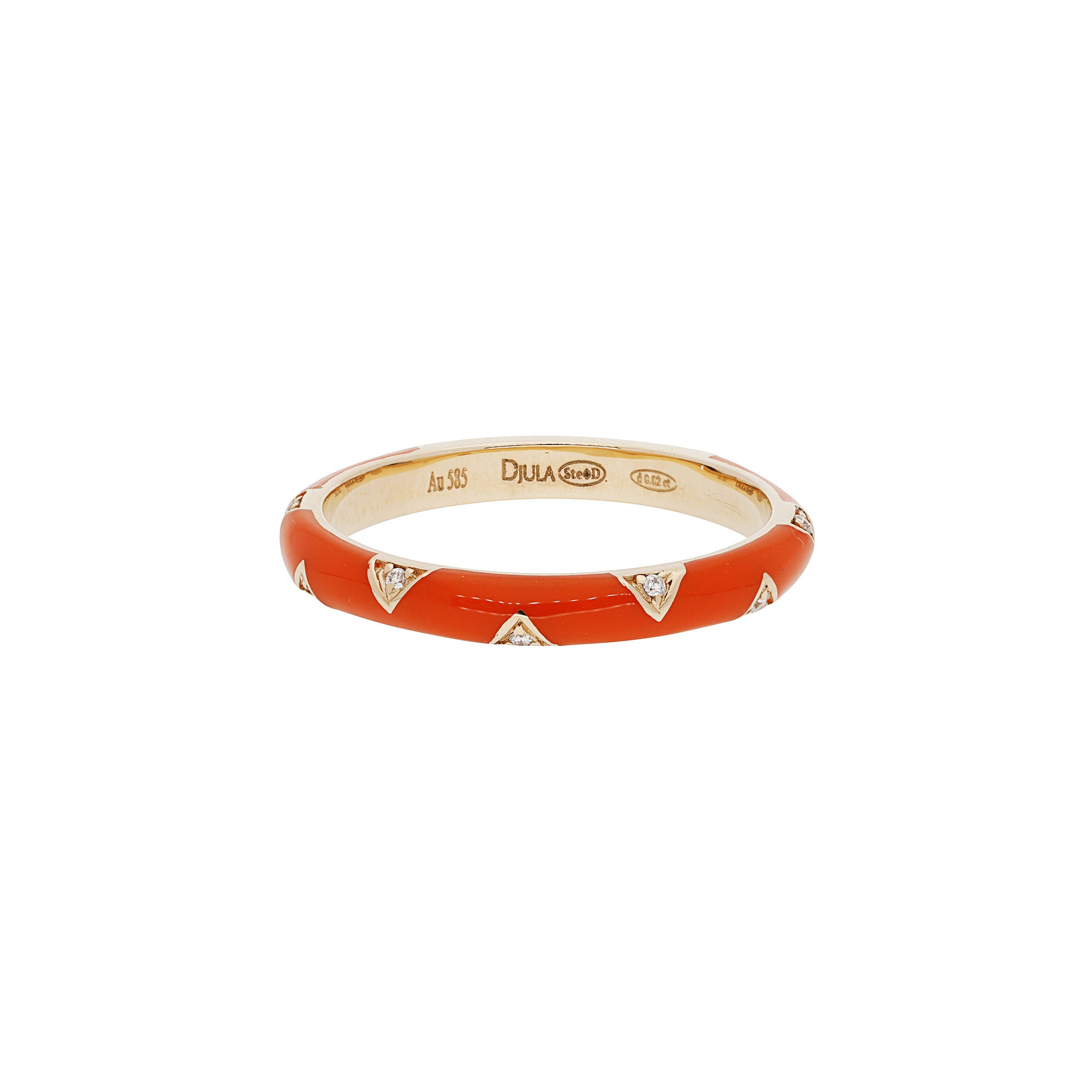 Corail / Bague 7 motifs en Or rose 14K sertie de diamants - Corail