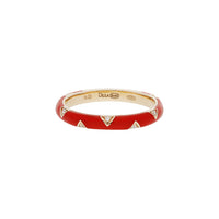 Rouge / Bague 7 motifs en Or rose 14K sertie de diamants - Rouge