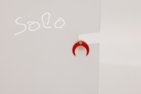Rouge / Mono boucle Corner en Or rose 14K sertie de diamant - Rouge