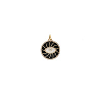 Round Eye Pendant in 14K Yellow Gold set with Diamonds - Black