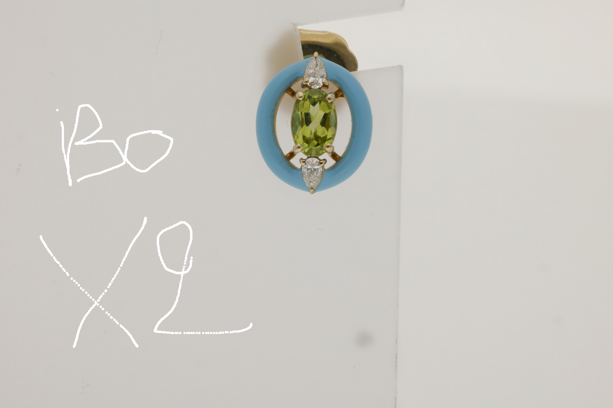 ? / Boucles d'oreilles en Or jaune 14K & Péridots serties de diamants - ?