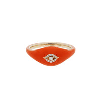 Orange / Bague Œil en Or rose 14K sertie de diamants - Orange